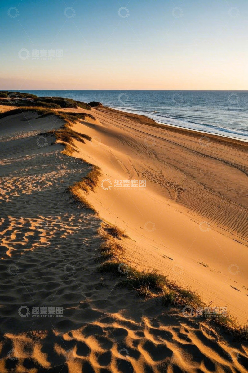 高清大图下载【趣麦麦图】海滩沙丘与海洋风景