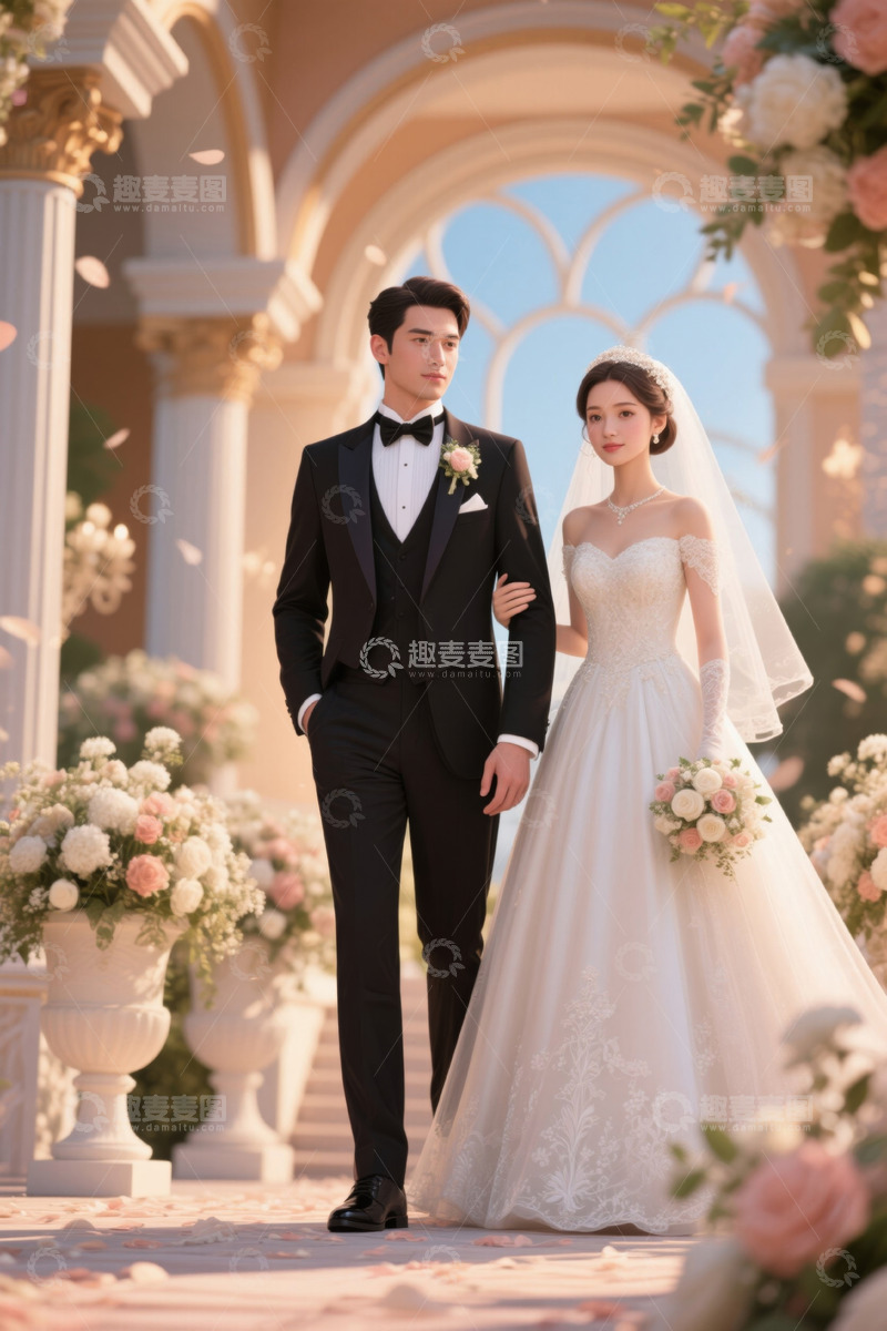 高清大图下载【趣麦麦图】新人婚礼浪漫瞬间唯美婚纱照