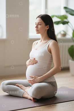 孕妇瑜伽练习冥想放松身心