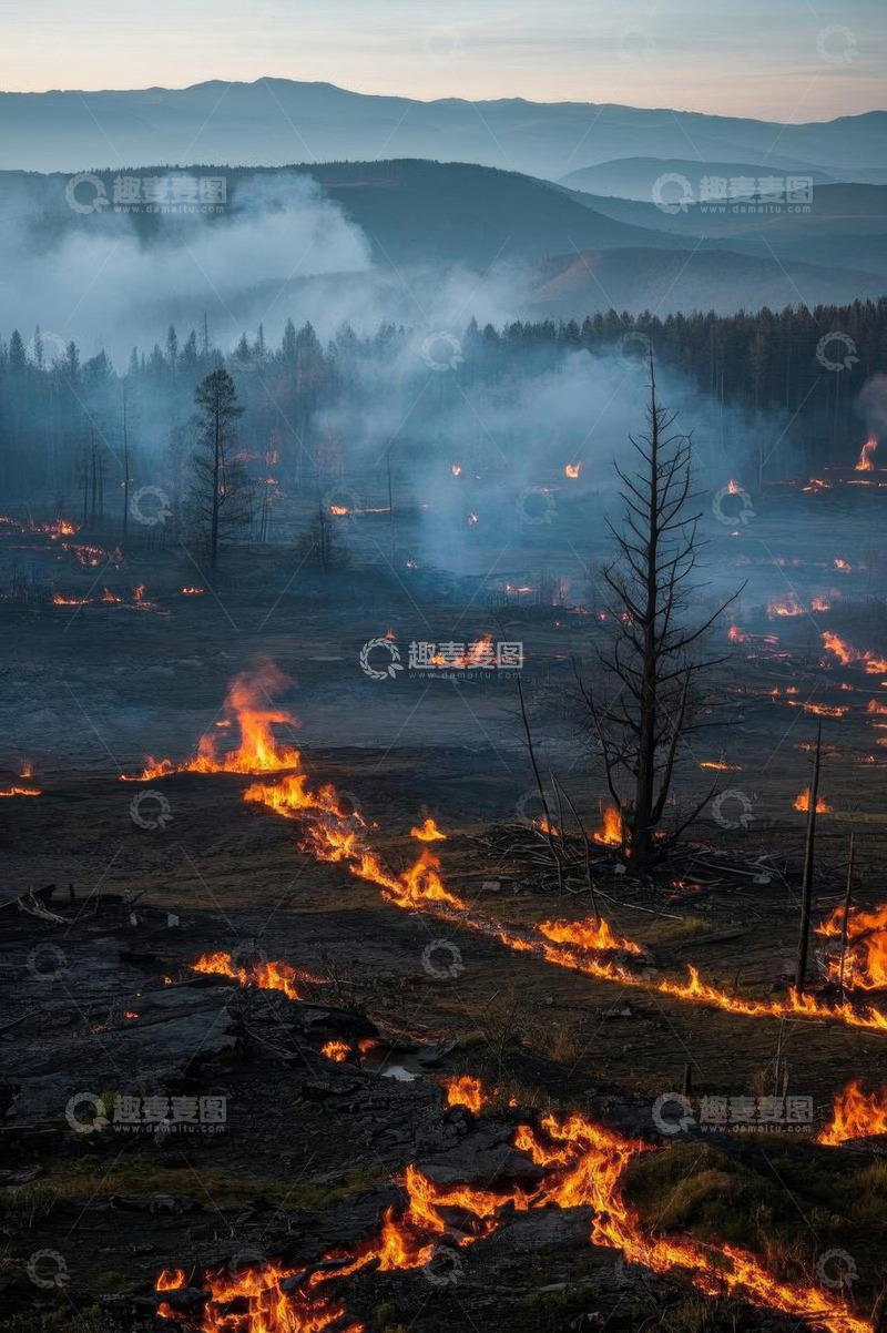 高清大图下载【趣麦麦图】山林野火燃烧景象