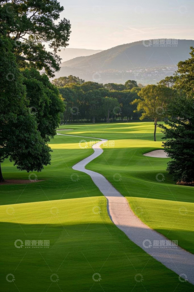 高清大图下载【趣麦麦图】户外高尔夫球场自然风光