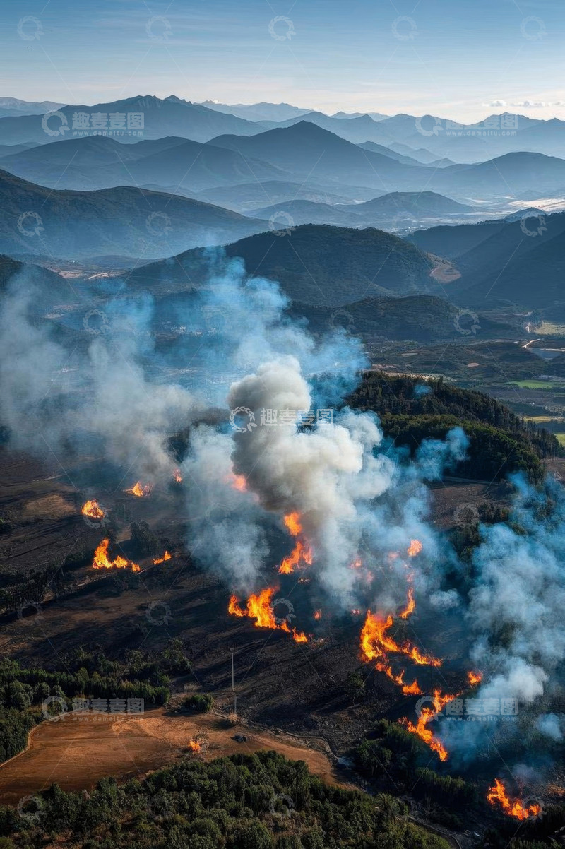 高清大图下载【趣麦麦图】山林野火燃烧景象