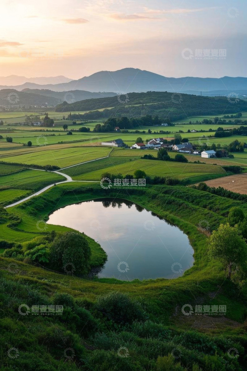 高清大图下载【趣麦麦图】乡村田园湖泊自然风光