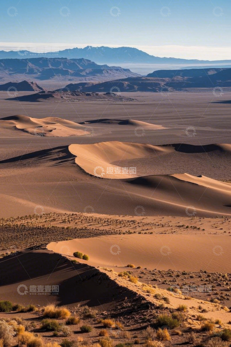 高清大图下载【趣麦麦图】广袤沙漠沙丘自然风光