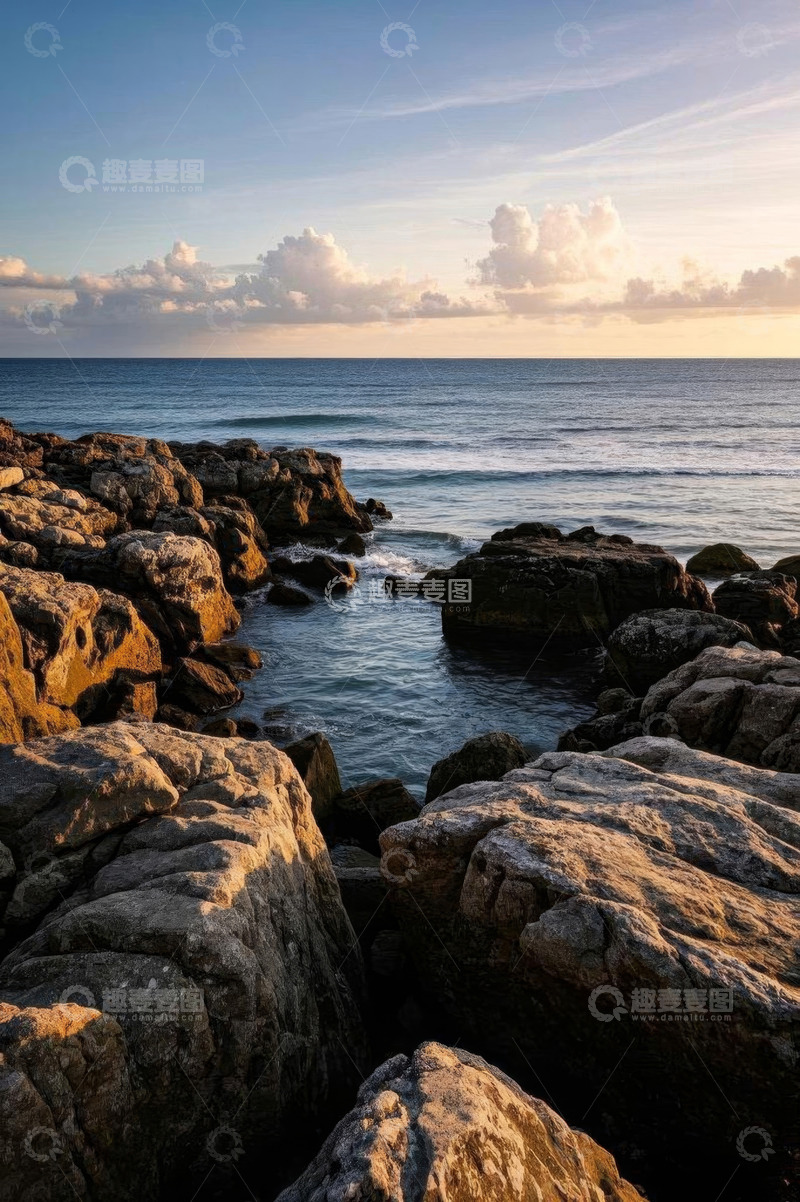 高清大图下载【趣麦麦图】海岸边岩石与海洋景观