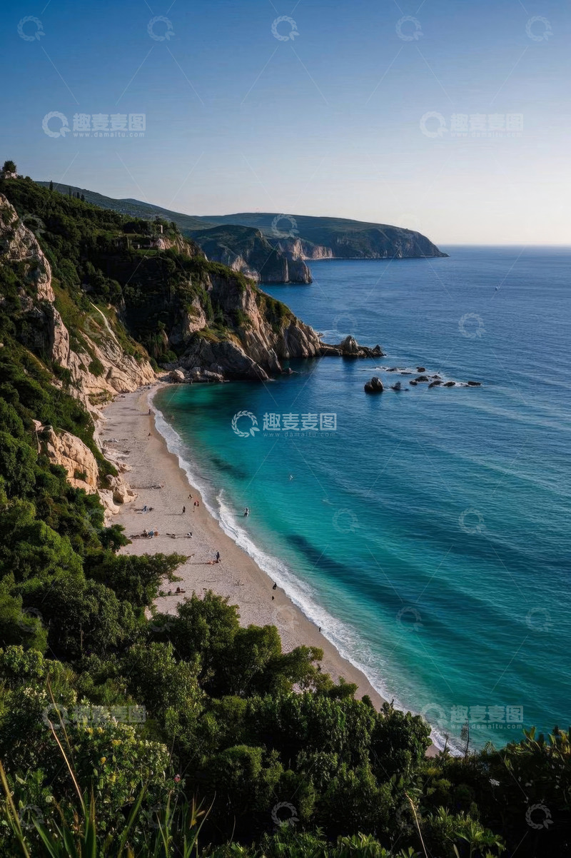 高清大图下载【趣麦麦图】蓝色海滩与海岸风景