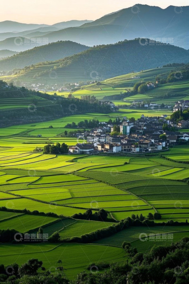 高清大图下载【趣麦麦图】田园乡村风光全景