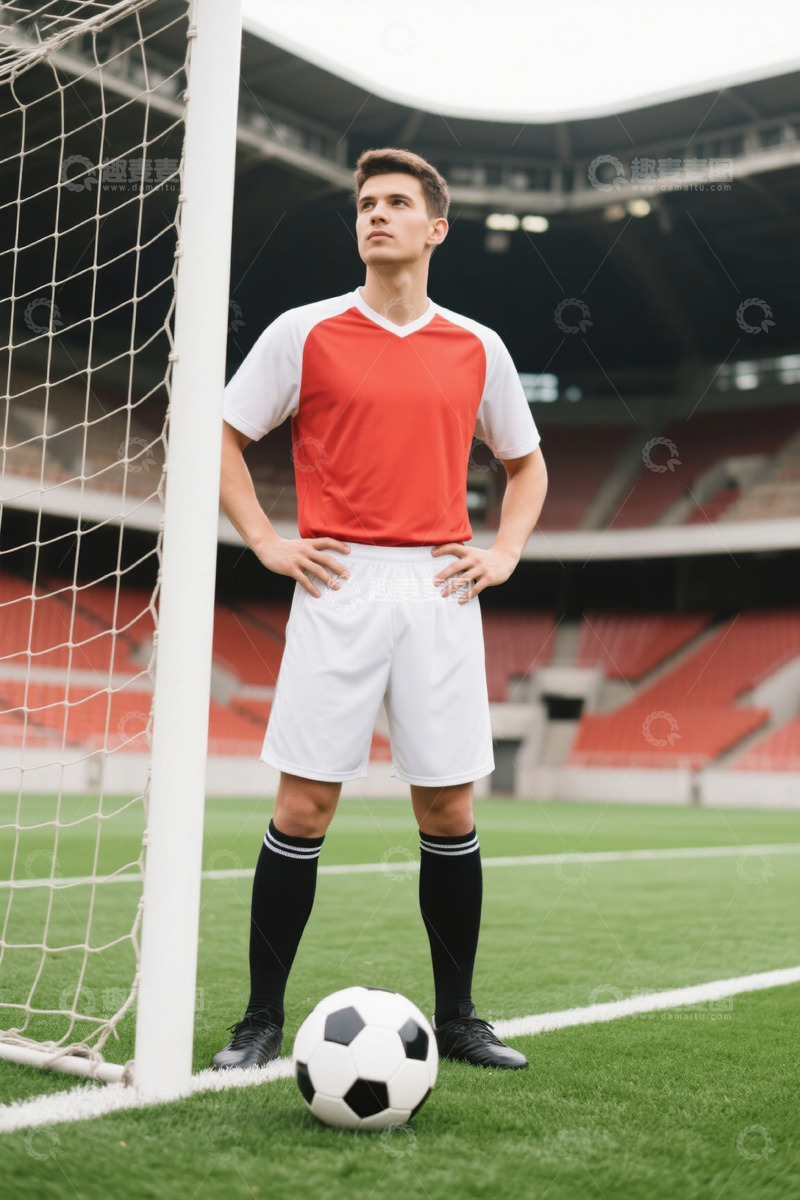 高清大图下载【趣麦麦图】足球运动员在球场准备射门