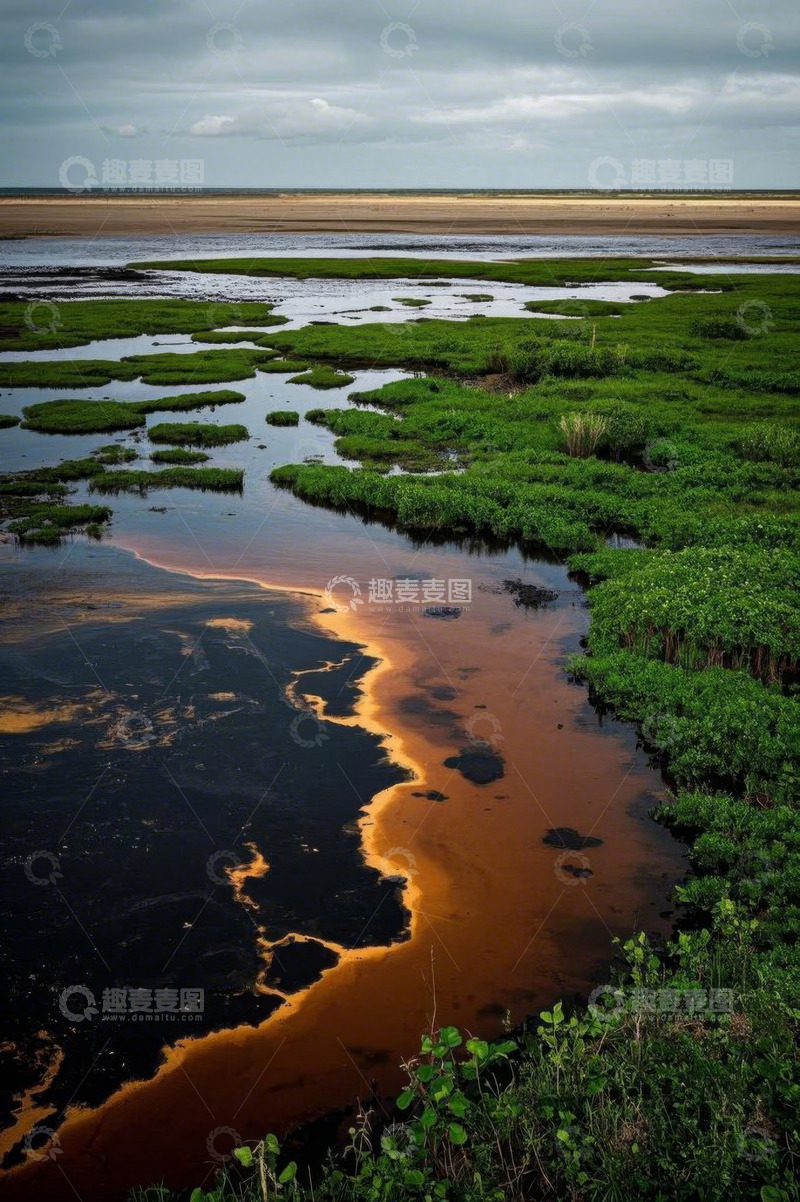 高清大图下载【趣麦麦图】湿地自然景观与河流风貌