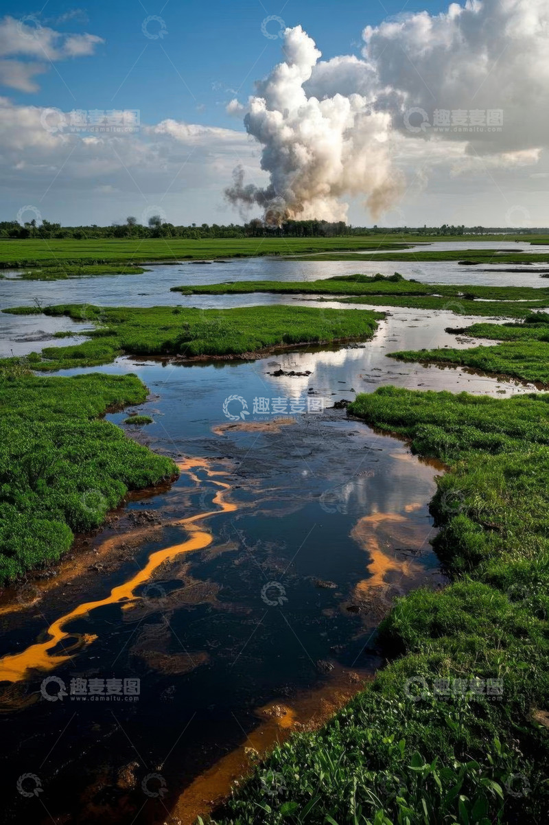 高清大图下载【趣麦麦图】湿地自然风光与天空景象