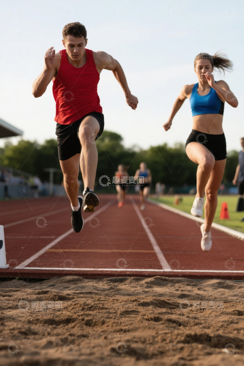 高清大图下载【趣麦麦图】田径赛场上飞奔的运动员