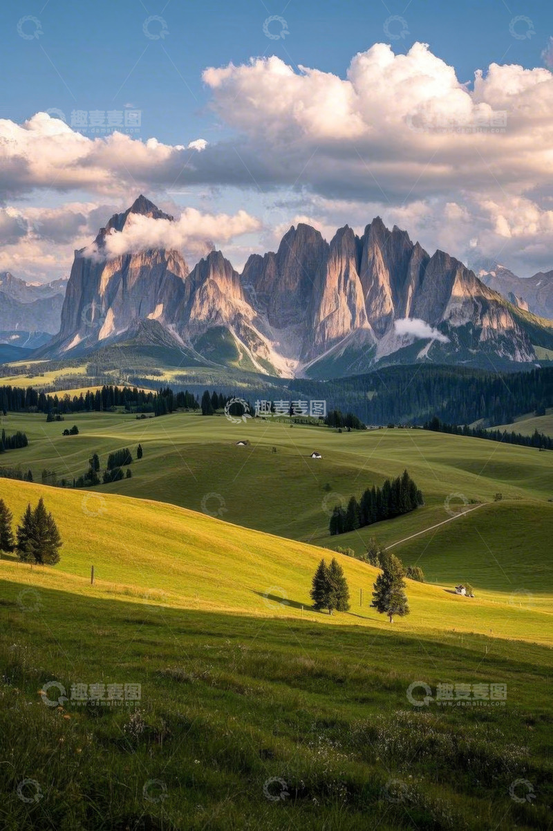 高清大图下载【趣麦麦图】阿尔卑斯山自然风光全景