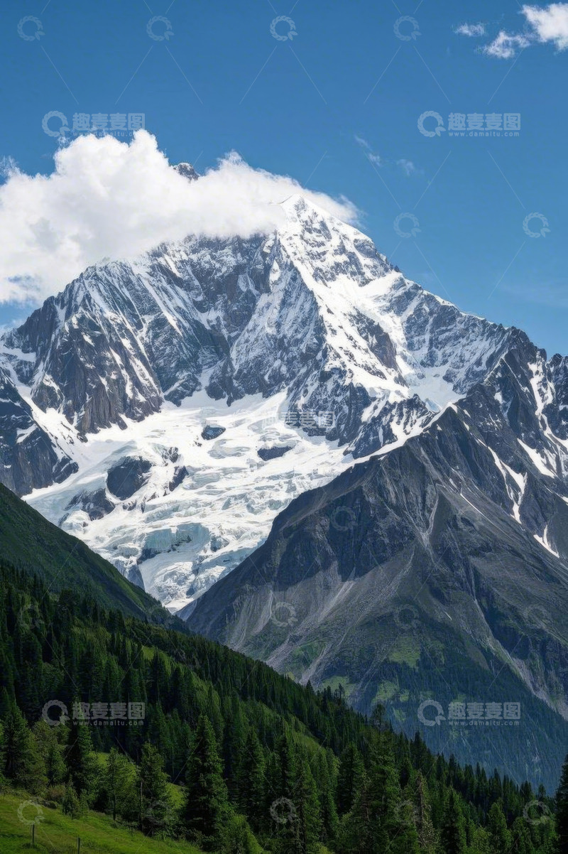 高清大图下载【趣麦麦图】雪山森林自然风光