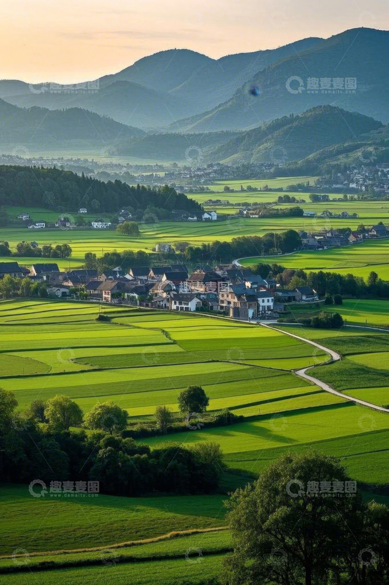 高清大图下载【趣麦麦图】田园乡村田野风光全景