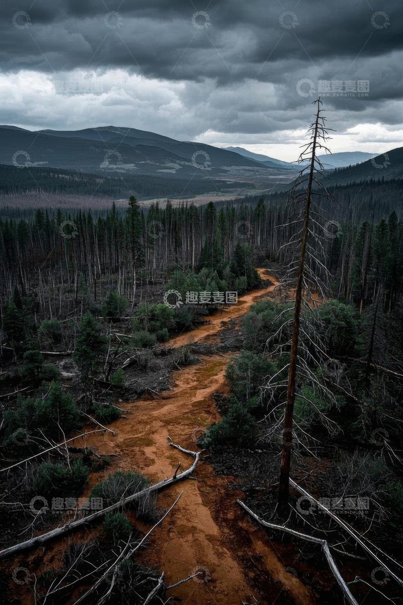 高清大图下载【趣麦麦图】山间森林中的泥土小路