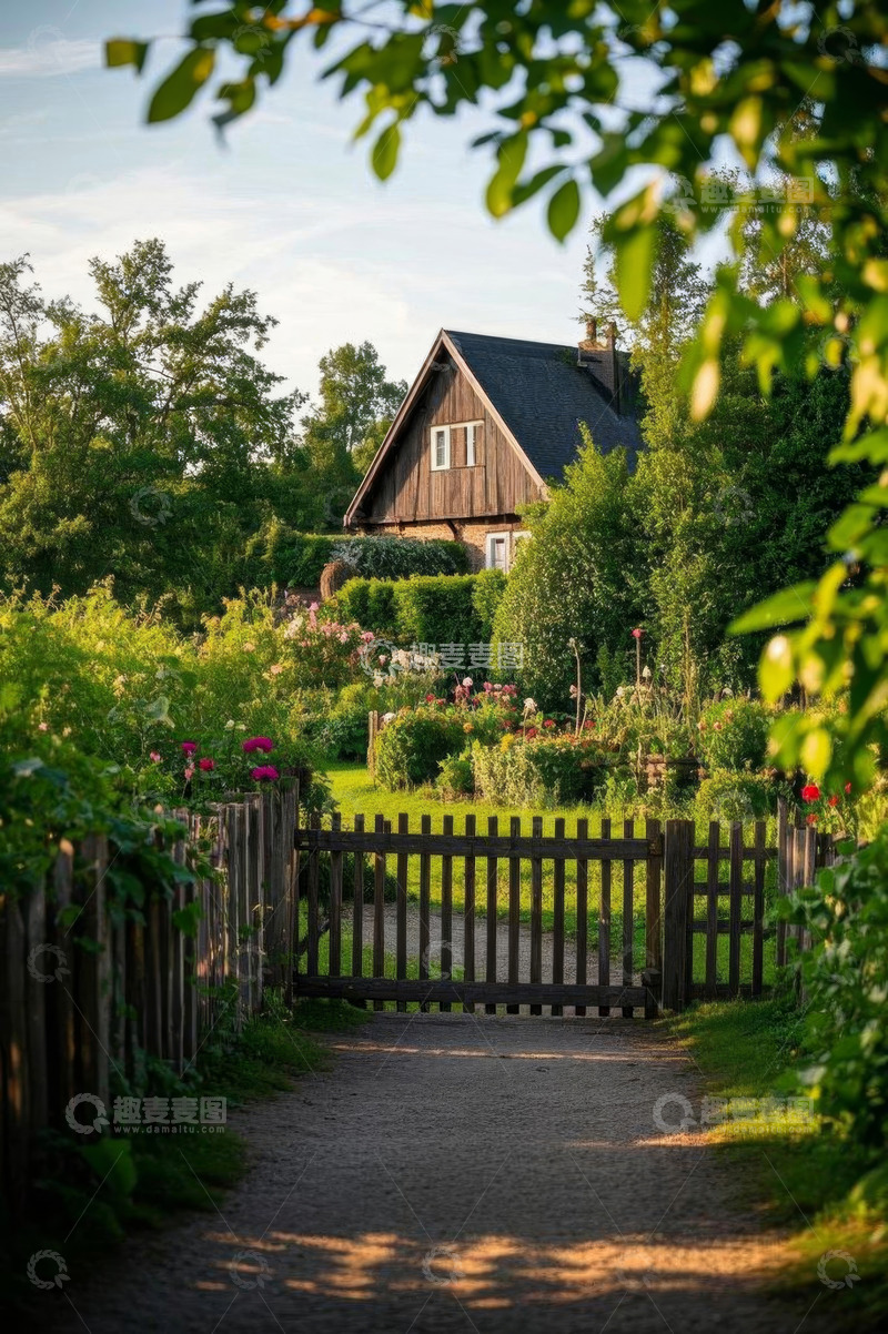 高清大图下载【趣麦麦图】田园小屋花园景观