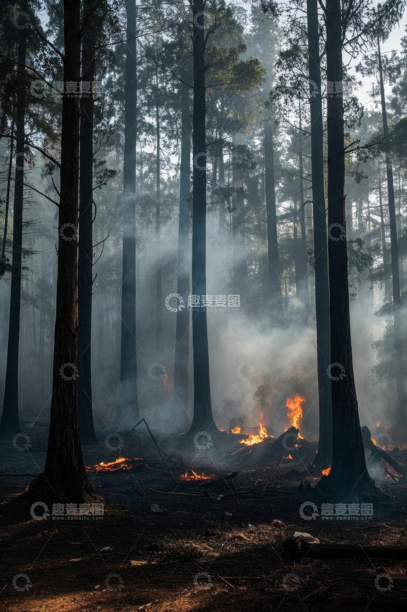 高清大图下载【趣麦麦图】森林野火场景