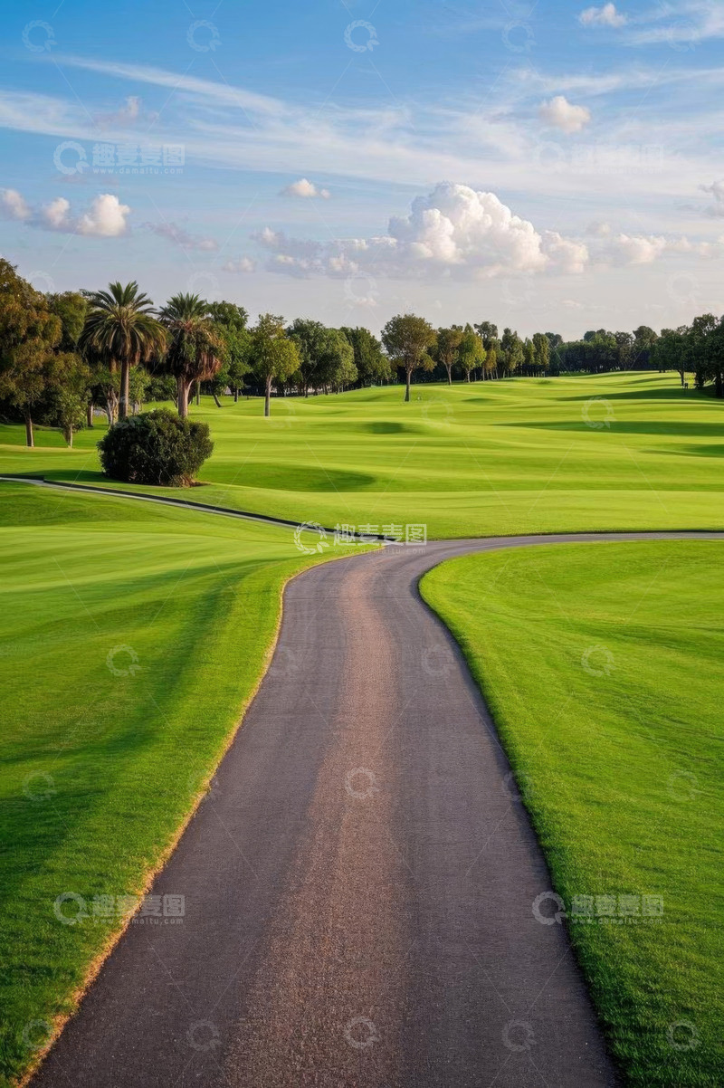 高清大图下载【趣麦麦图】高尔夫球场绿色自然景观