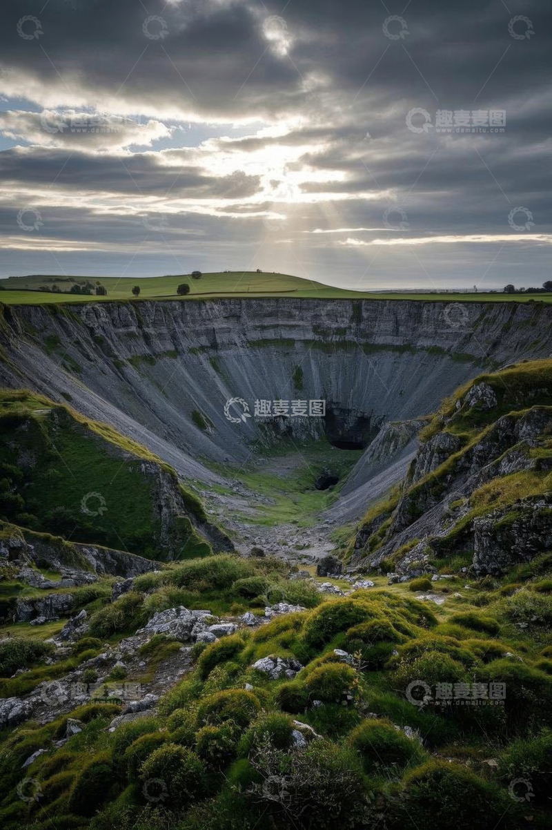 高清大图下载【趣麦麦图】自然景观中的巨大天坑风景