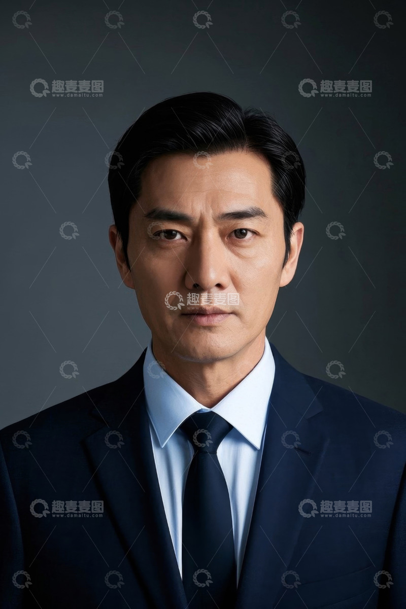 高清大图下载【趣麦麦图】西装革履中年男子肖像照