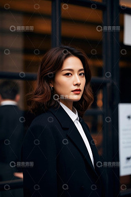 时尚女性商务装街拍写真