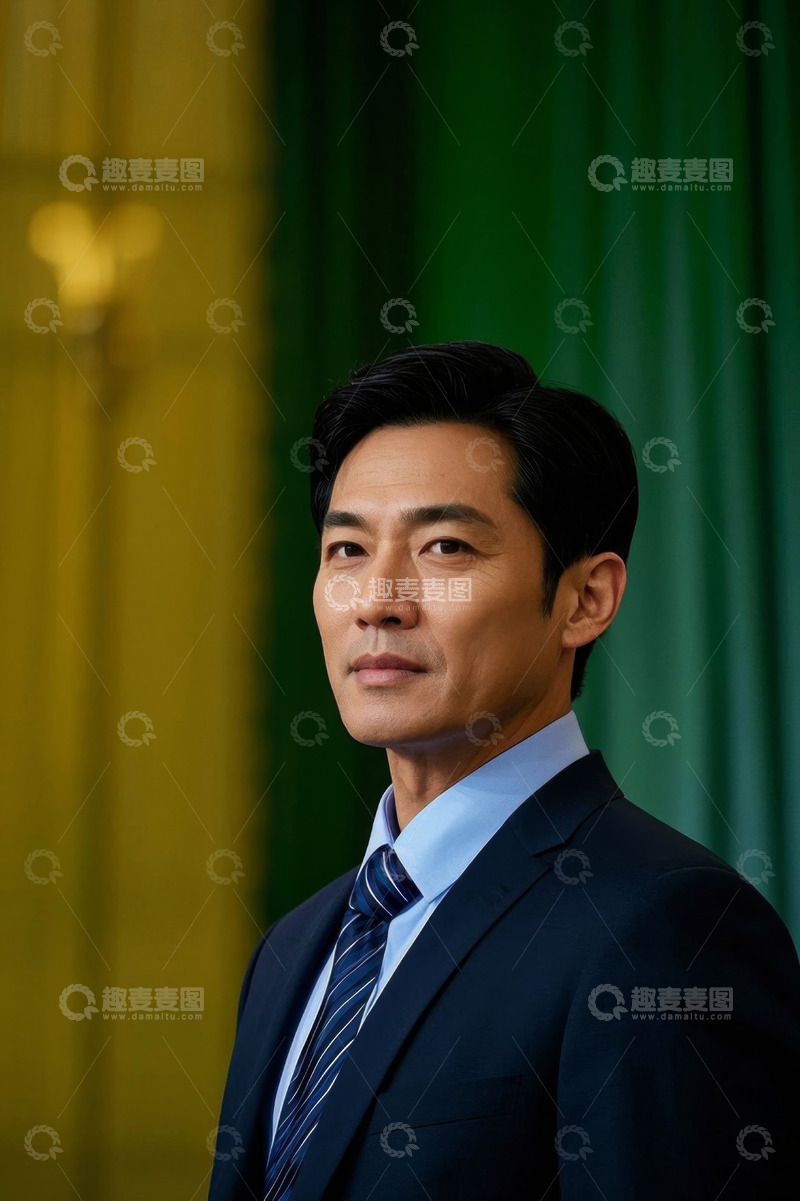 高清大图下载【趣麦麦图】西装革履男子凝视前方