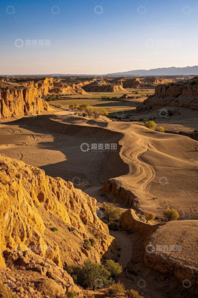 高清大图下载【趣麦麦图】沙漠峡谷自然风光全景