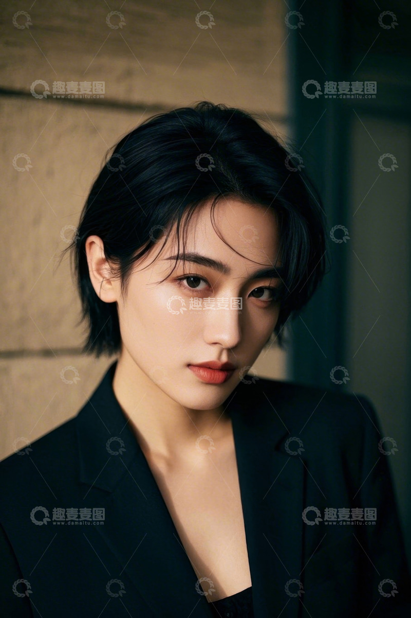 高清大图下载【趣麦麦图】时尚女性写真短发美女