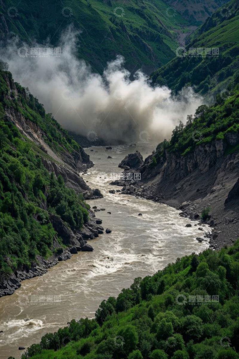 高清大图下载【趣麦麦图】山间河流自然风光景色