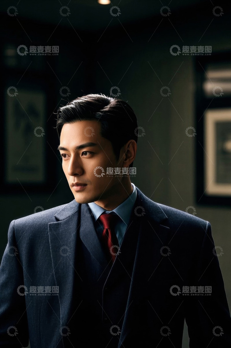 高清大图下载【趣麦麦图】西装革履男士肖像写真深沉内敛