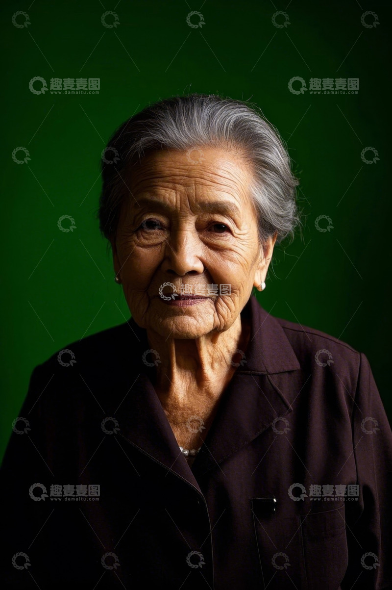 高清大图下载【趣麦麦图】一位年迈女性的肖像照