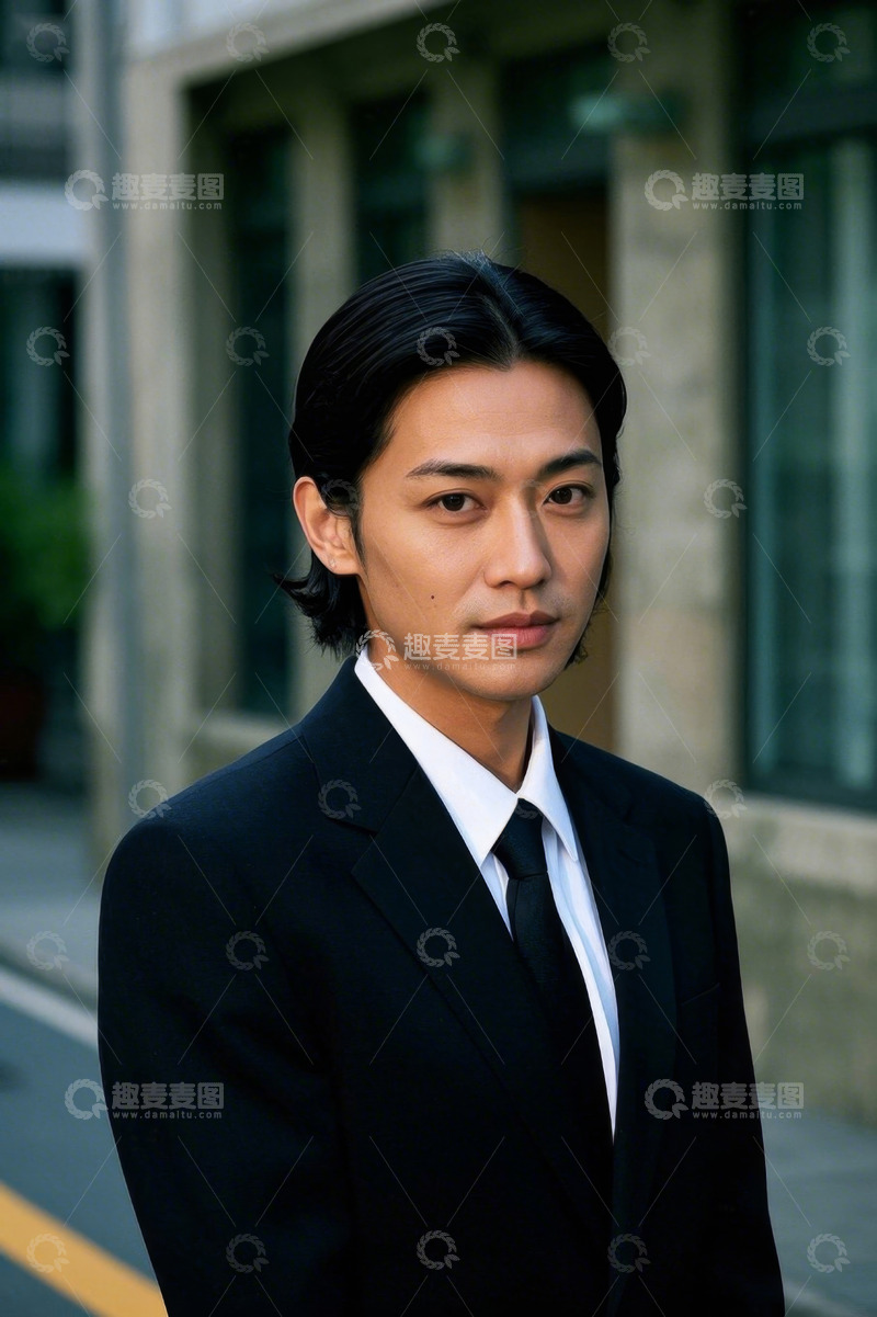 高清大图下载【趣麦麦图】西装革履的亚洲年轻男子肖像
