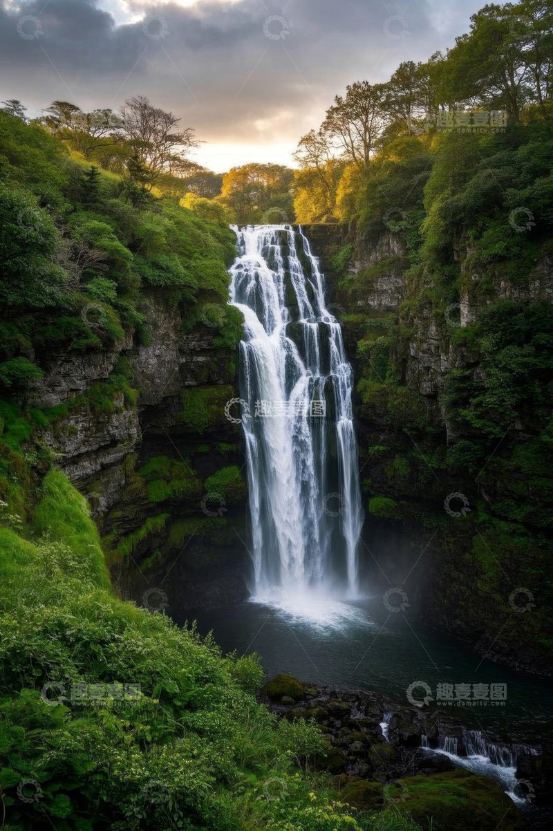 高清大图下载【趣麦麦图】山间瀑布自然风光