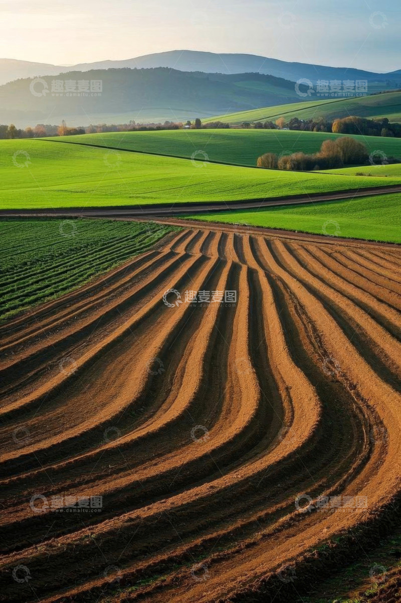高清大图下载【趣麦麦图】田园风光中的农田景色