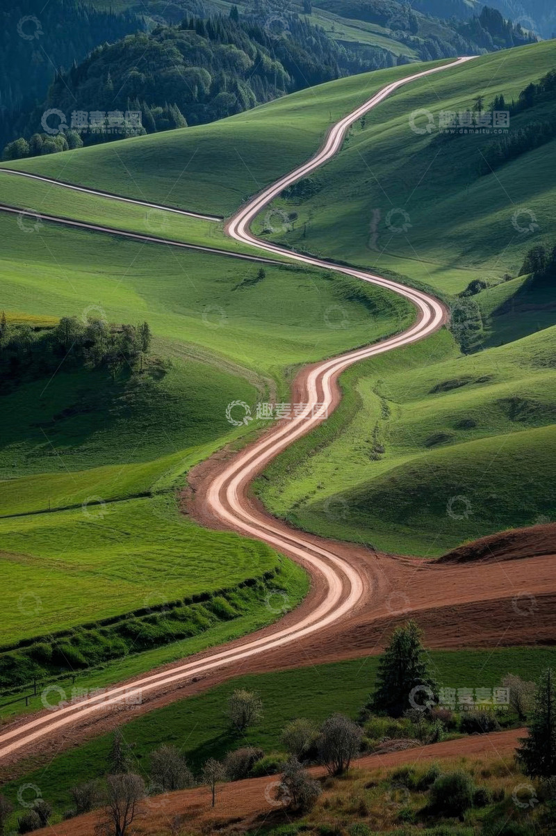 高清大图下载【趣麦麦图】山间蜿蜒公路自然风光