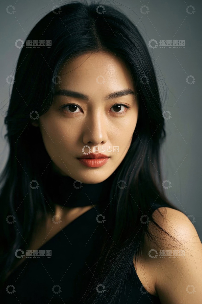 高清大图下载【趣麦麦图】时尚女性肖像，眼神深邃迷人