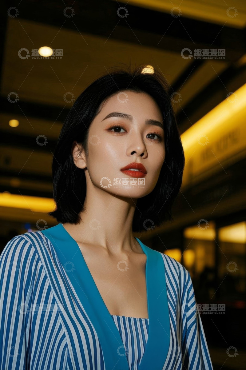 高清大图下载【趣麦麦图】时尚女性肖像摄影夜景