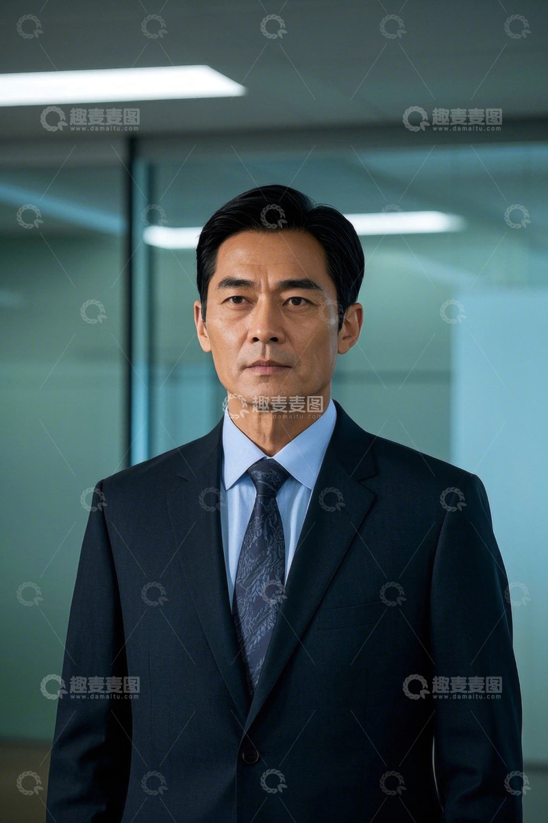 高清大图下载【趣麦麦图】西装革履中年男子商务照