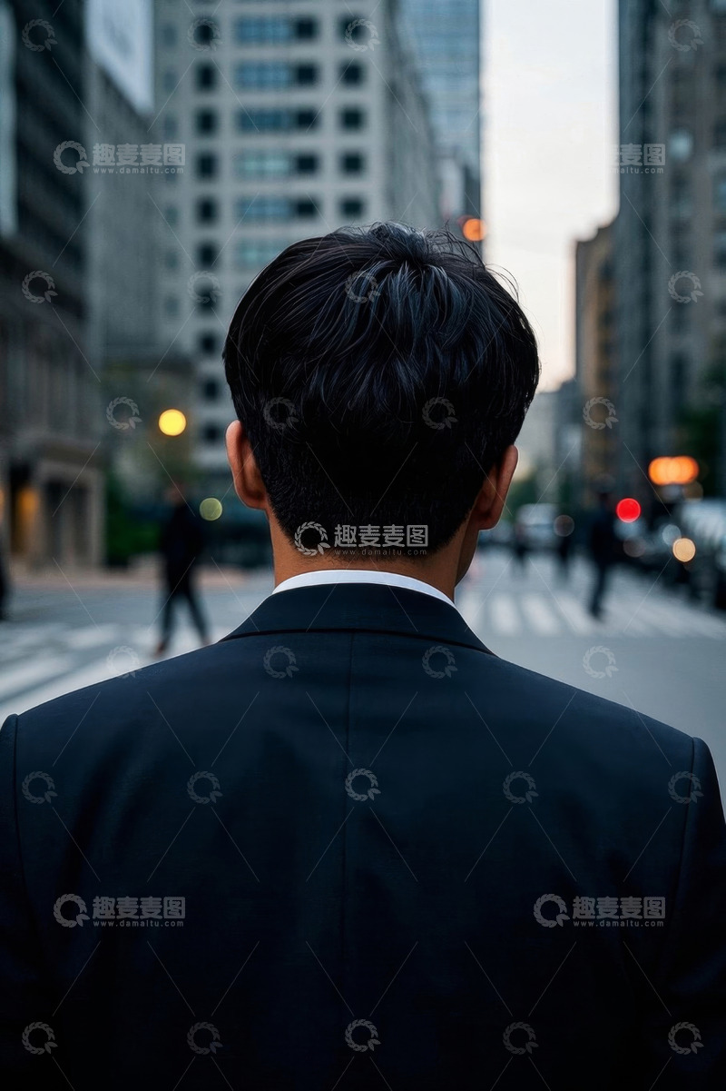 高清大图下载【趣麦麦图】都市背影商务男士西装