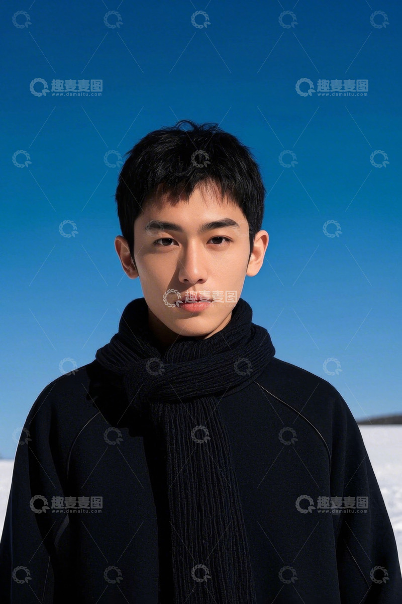 高清大图下载【趣麦麦图】年轻男子冬季户外写真