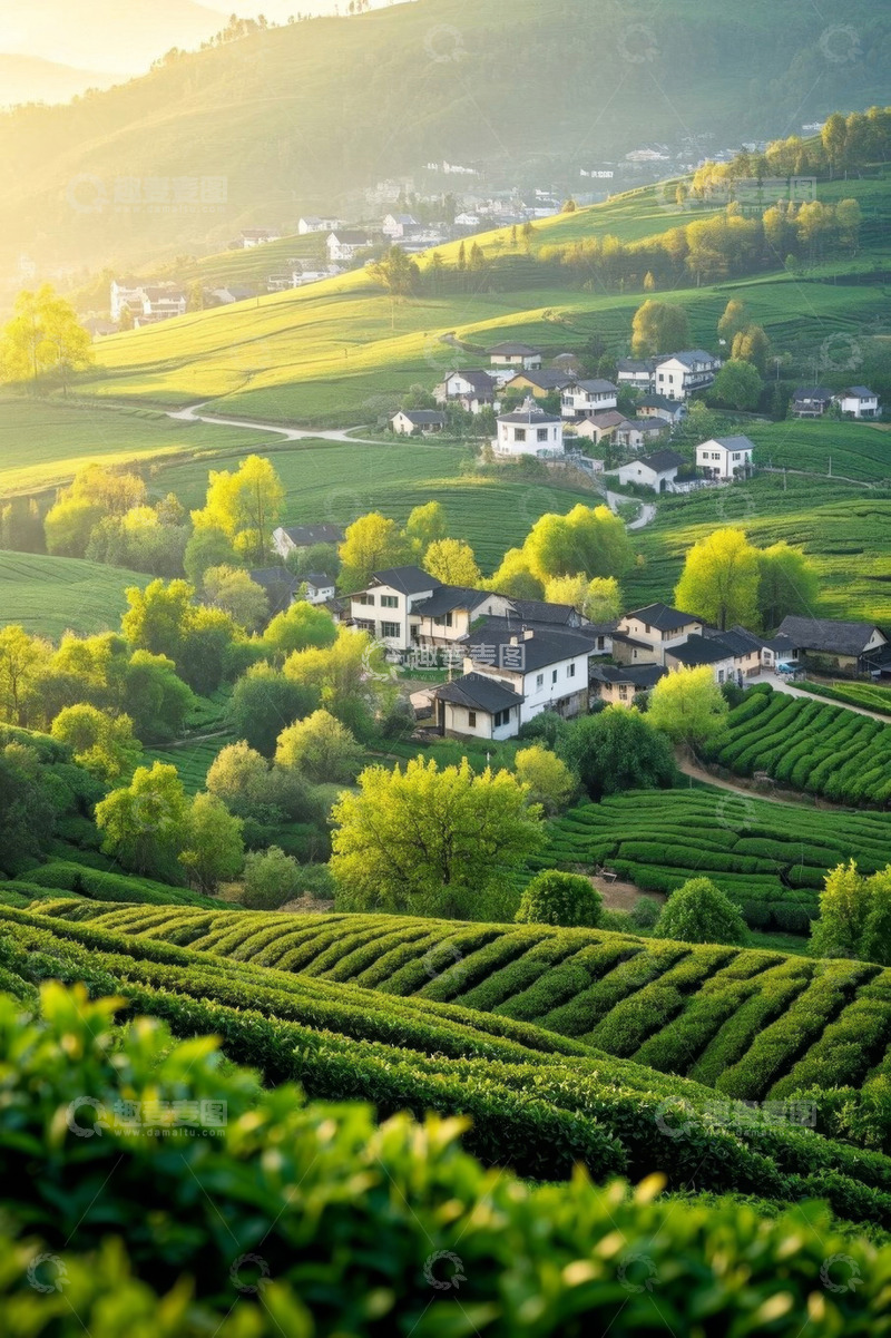 高清大图下载【趣麦麦图】田园乡村与茶园风光