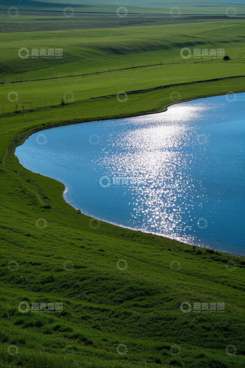 高清大图下载【趣麦麦图】草原湖泊自然景观