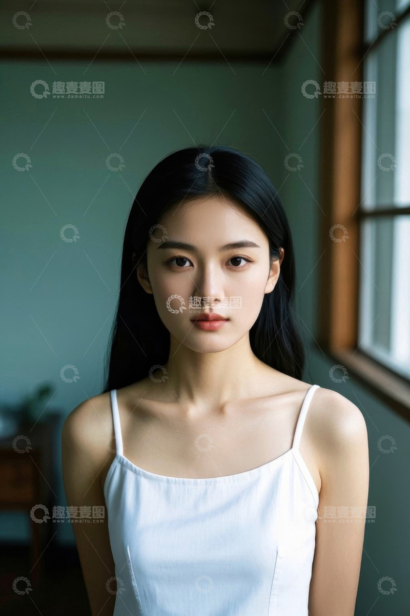 高清大图下载【趣麦麦图】年轻女子室内肖像写真