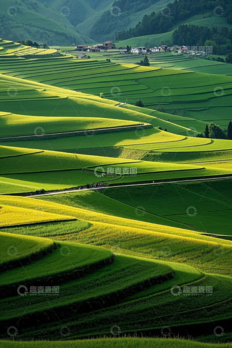 高清大图下载【趣麦麦图】田园风光梯田景色