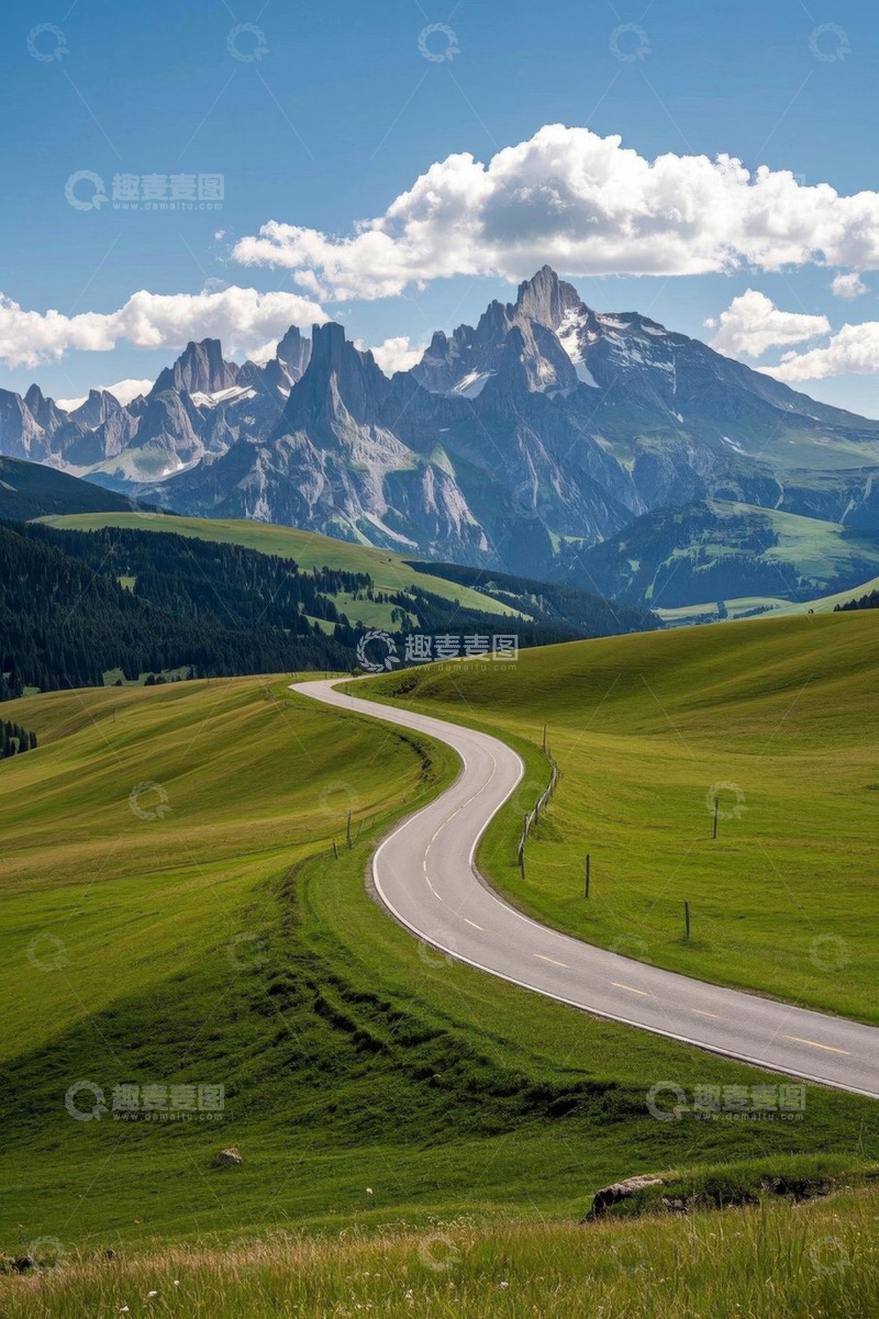 高清大图下载【趣麦麦图】山间蜿蜒公路自然风光