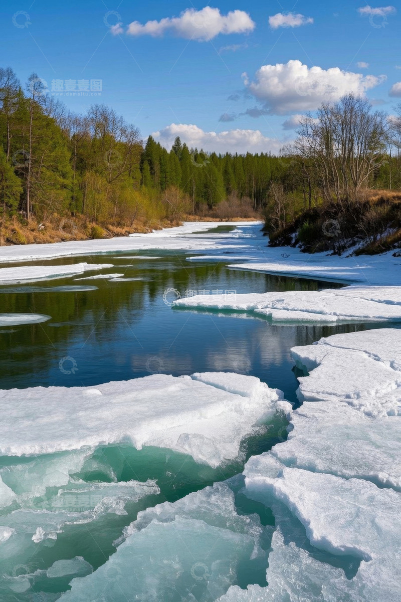 高清大图下载【趣麦麦图】河流冰雪景观自然风光