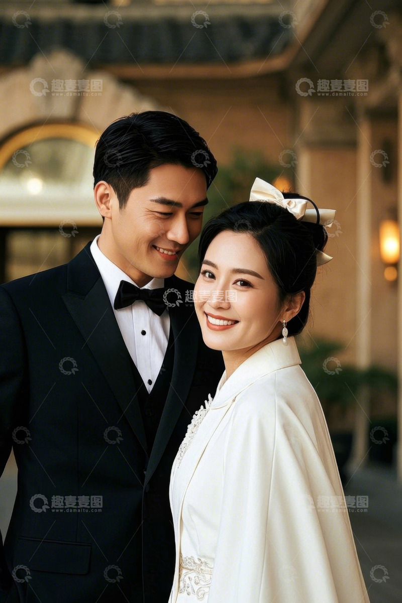 高清大图下载【趣麦麦图】优雅情侣婚纱照甜蜜瞬间