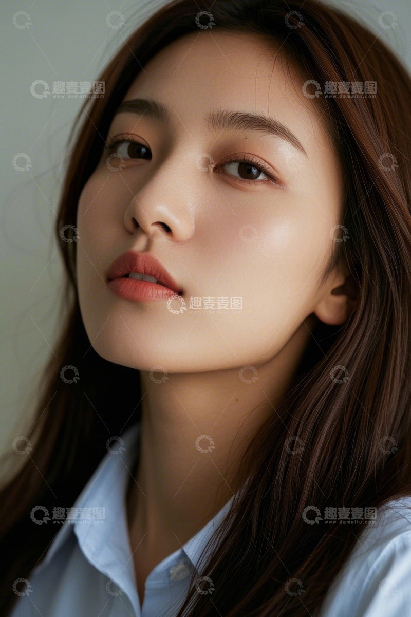 高清大图下载【趣麦麦图】美丽女子侧颜写真温柔气质