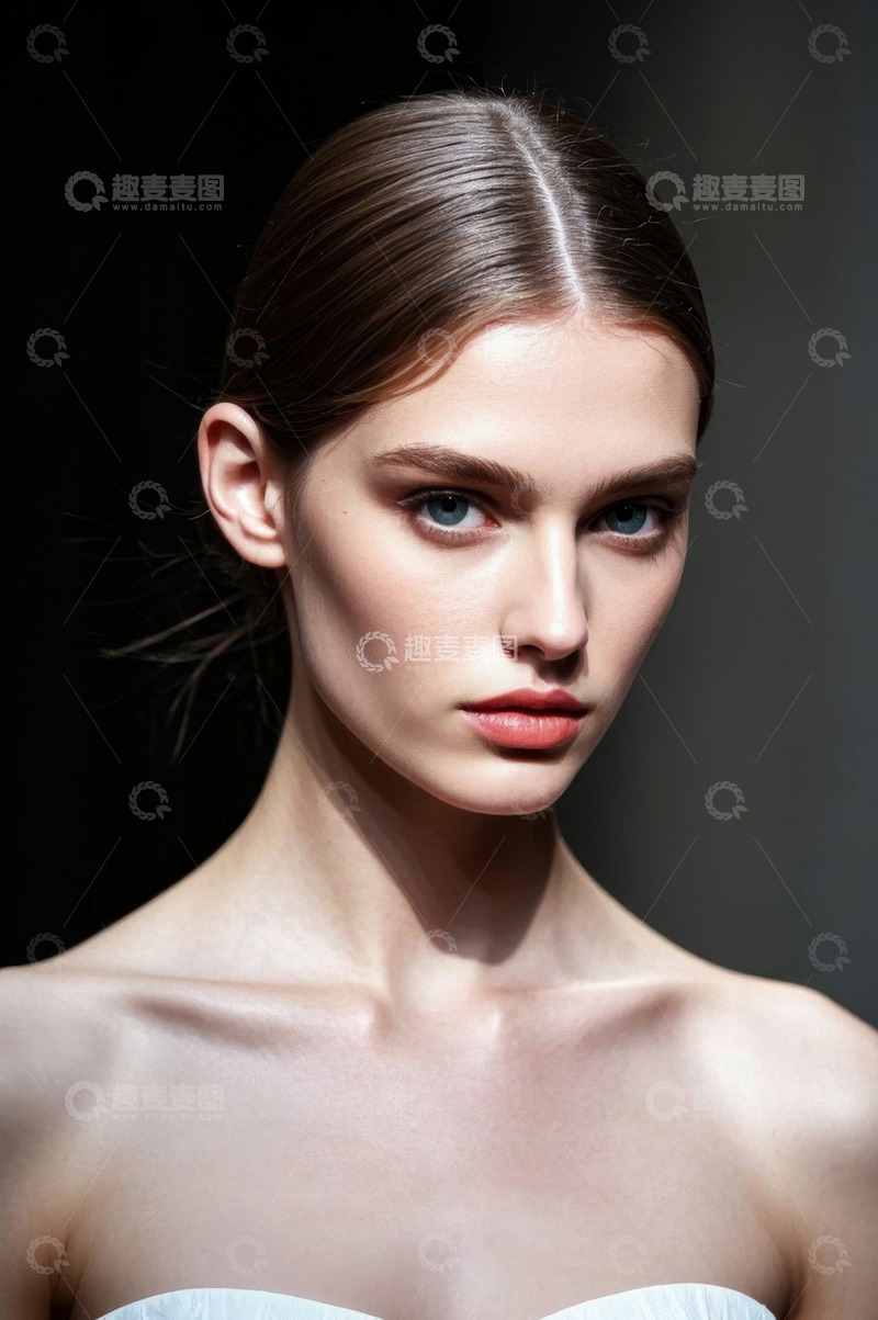 高清大图下载【趣麦麦图】优雅女性肖像特写美丽妆容