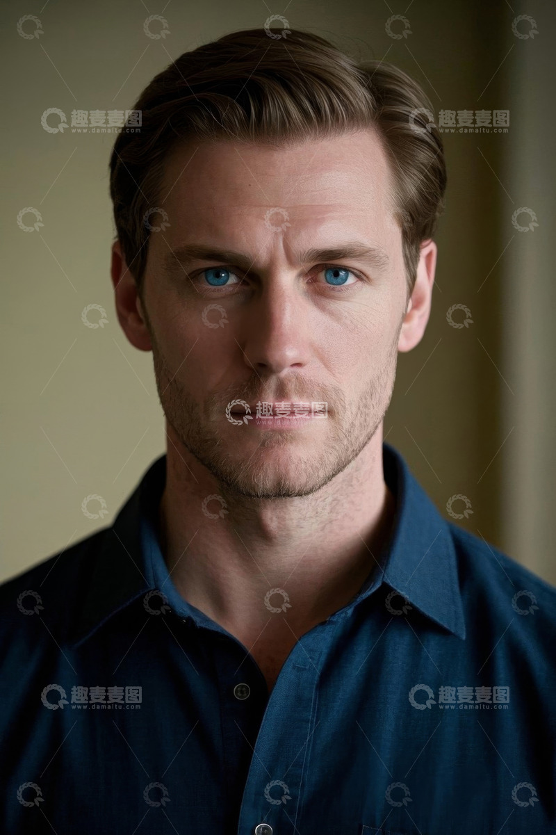 高清大图下载【趣麦麦图】蓝眼睛男士肖像写真照片